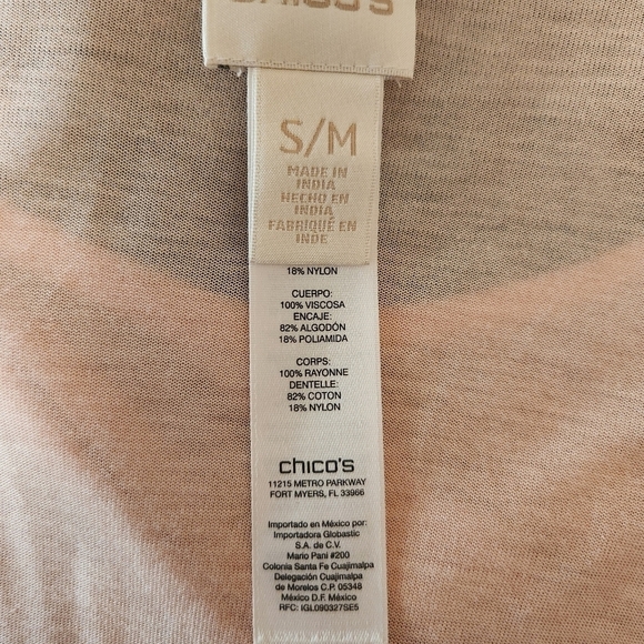 CHICOS FELICITY V-NECK FRINGE PONCHO SIZE S/M - Picture 6 of 8